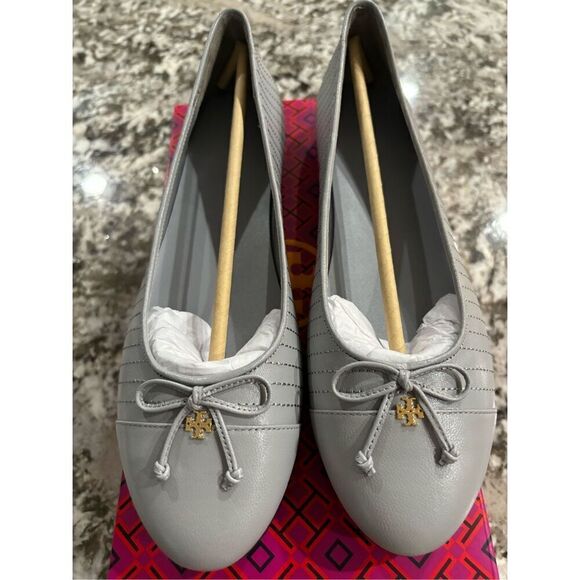 NWT Tory Burch Cap-Toe Quilted Ballet Flats - Picture 7 of 7